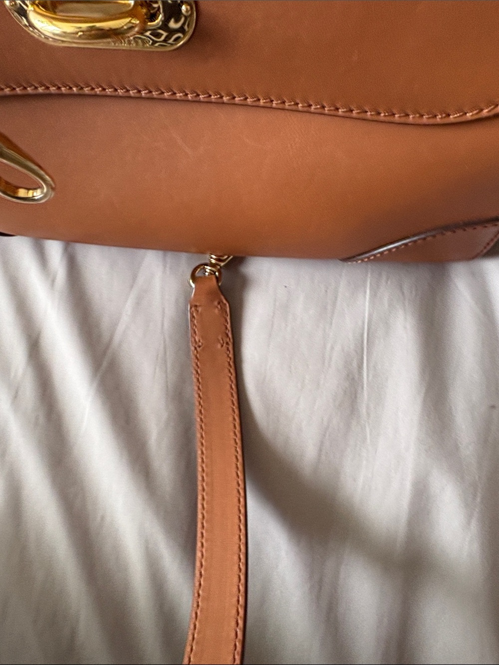Ralph Lauren Tiffen Calfskin Leather Top-Handle/Shoulder Convertible Adjustable - Picture 13 of 15